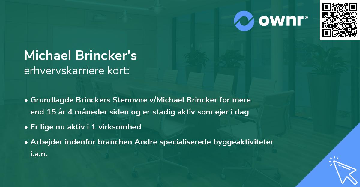 Michael Brincker's erhvervskarriere kort
