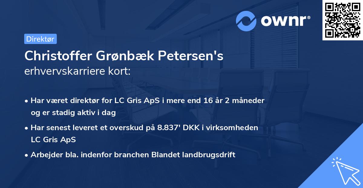 Christoffer Grønbæk Petersen's erhvervskarriere kort