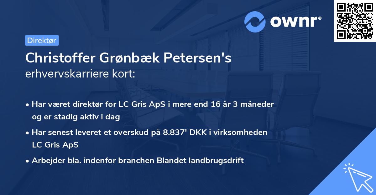 Christoffer Grønbæk Petersen's erhvervskarriere kort
