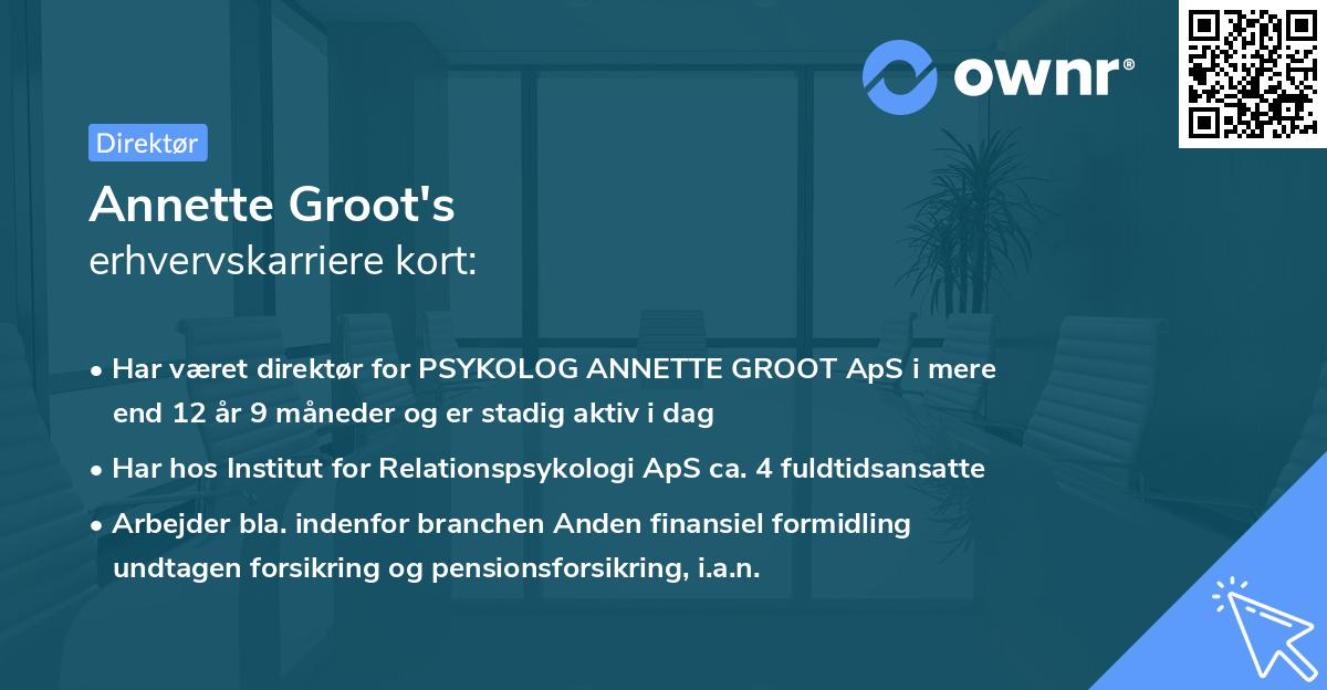 Annette Groot's erhvervskarriere kort