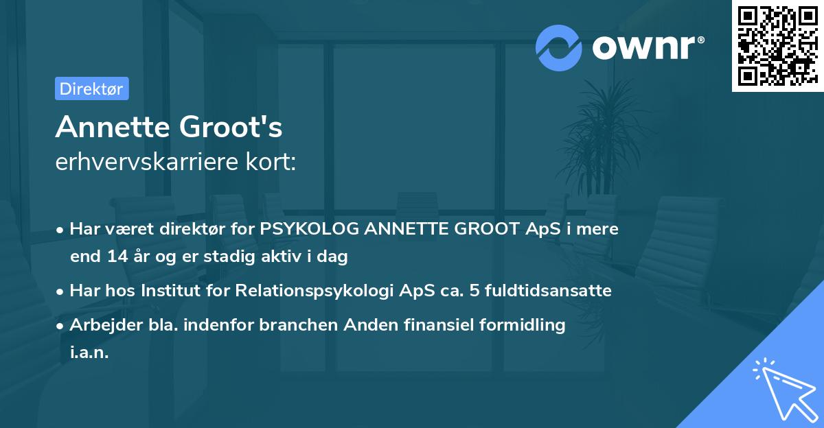 Annette Groot's erhvervskarriere kort