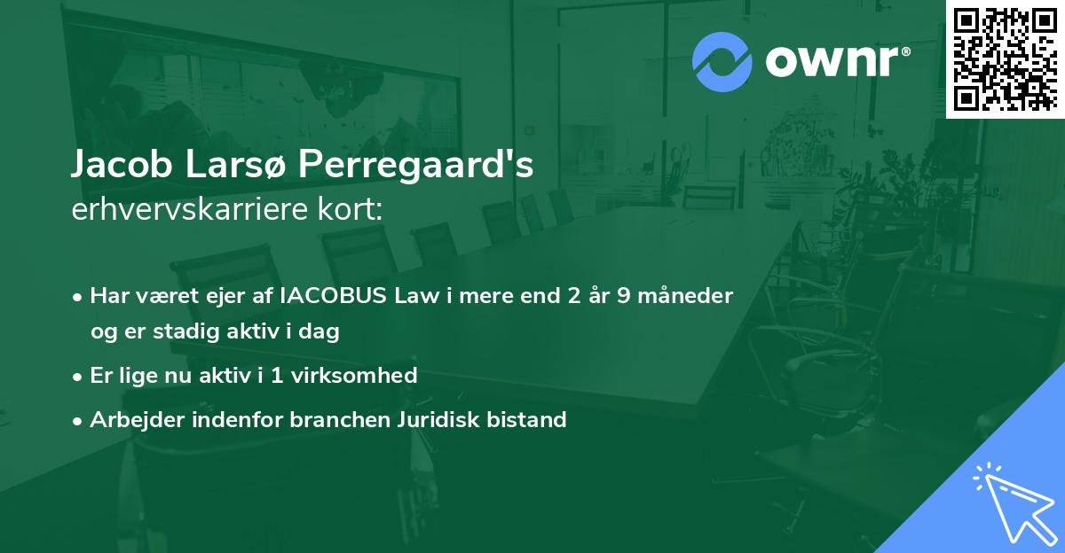 Jacob Larsø Perregaard's erhvervskarriere kort