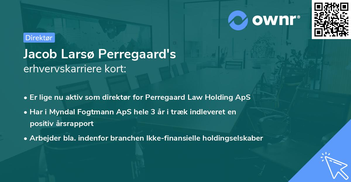 Jacob Larsø Perregaard's erhvervskarriere kort