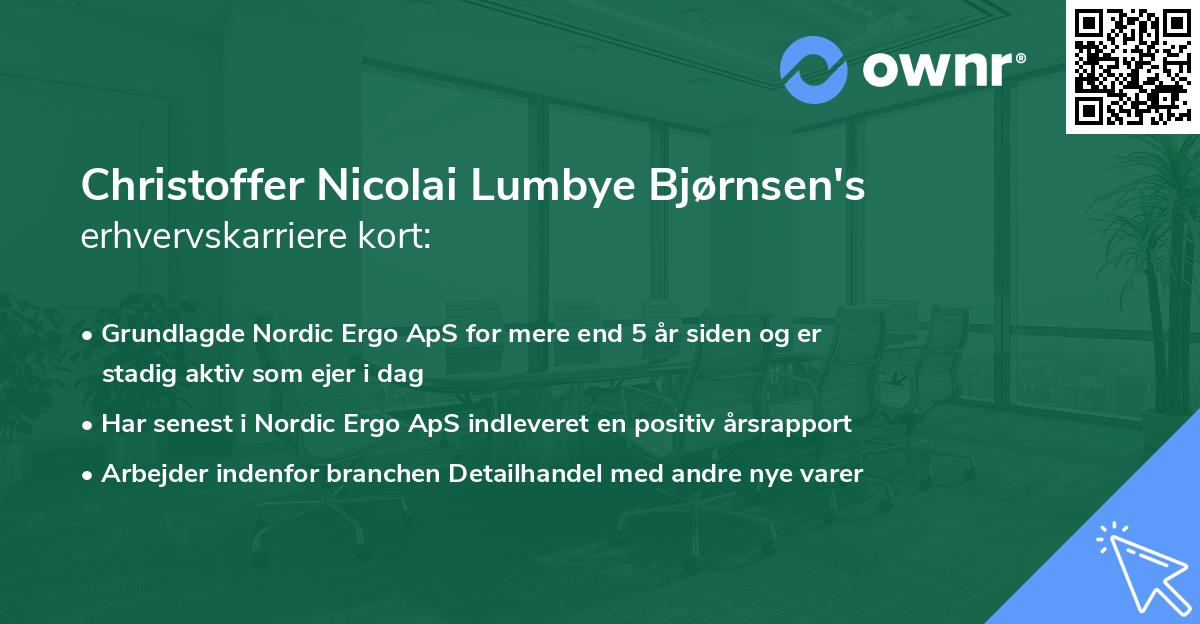 Christoffer Nicolai Lumbye Bjørnsen's erhvervskarriere kort