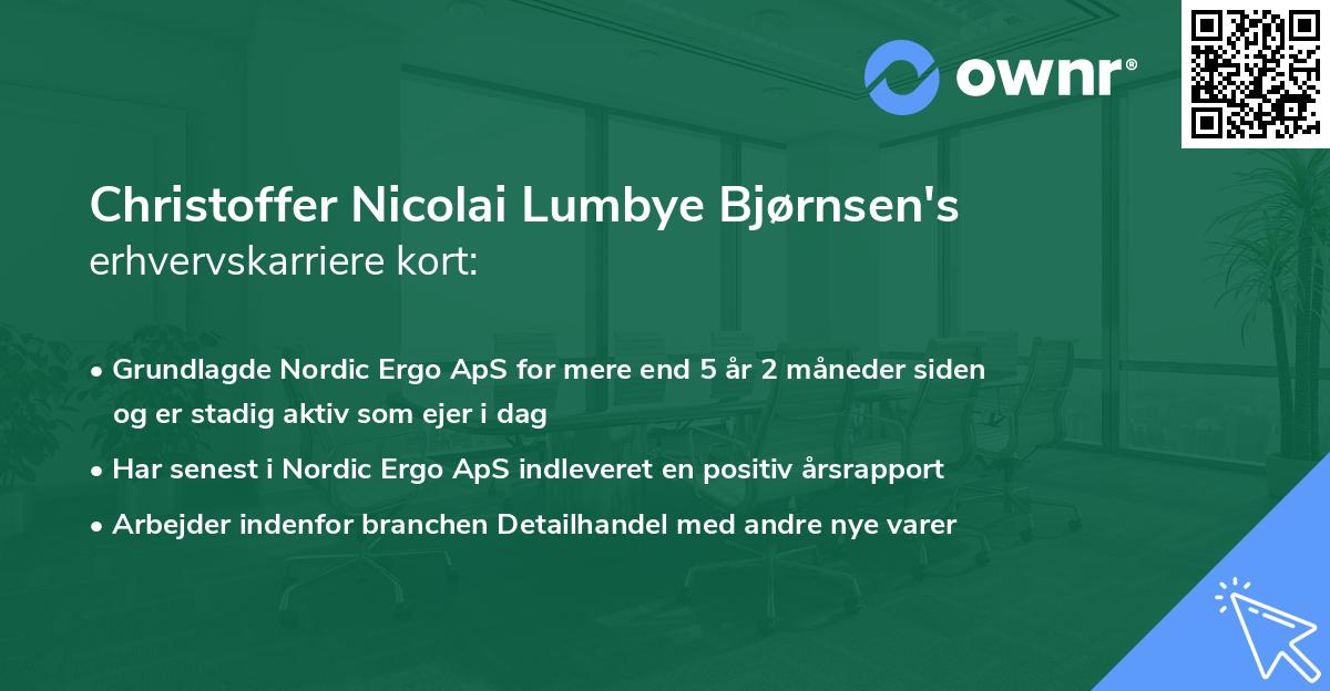 Christoffer Nicolai Lumbye Bjørnsen's erhvervskarriere kort