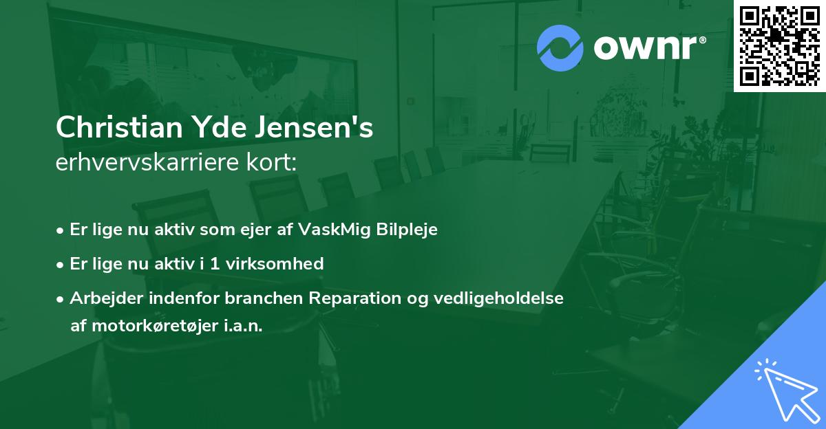 Christian Yde Jensen's erhvervskarriere kort