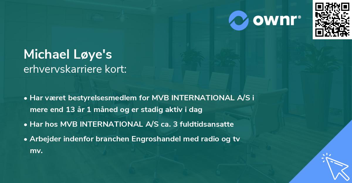 Michael Løye's erhvervskarriere kort