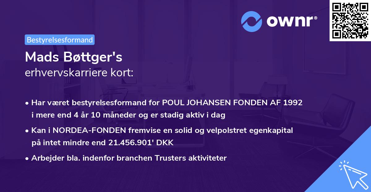 Mads Bøttger's erhvervskarriere kort