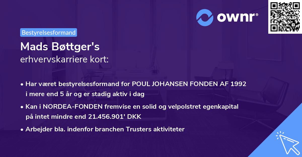 Mads Bøttger's erhvervskarriere kort