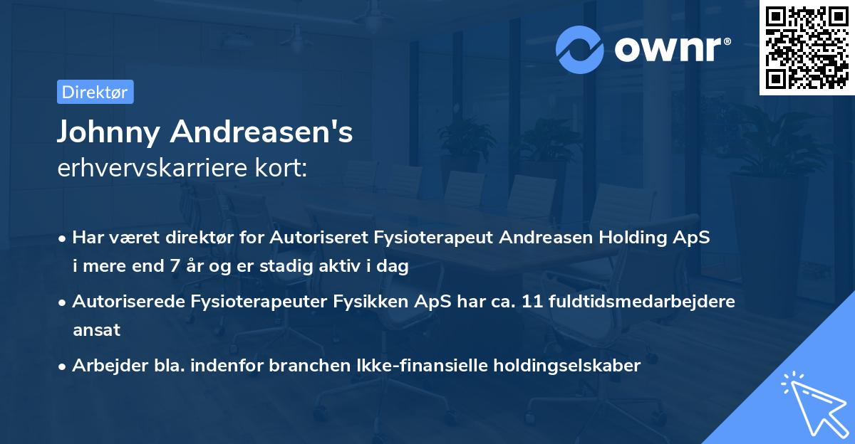 Johnny Andreasen's erhvervskarriere kort