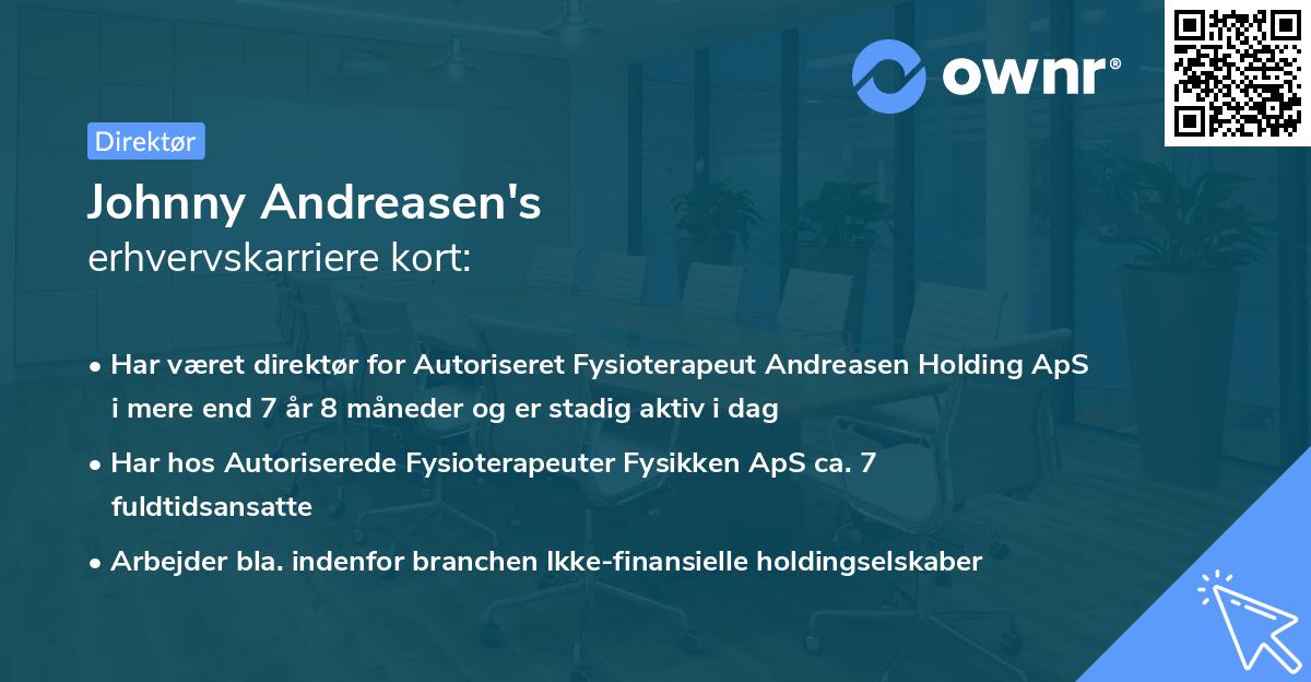Johnny Andreasen's erhvervskarriere kort