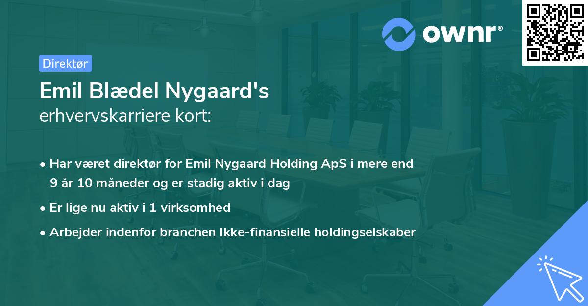 Emil Blædel Nygaard's erhvervskarriere kort