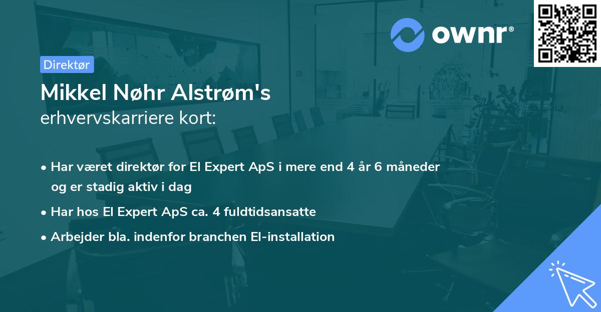 Mikkel Nøhr Alstrøm's erhvervskarriere kort