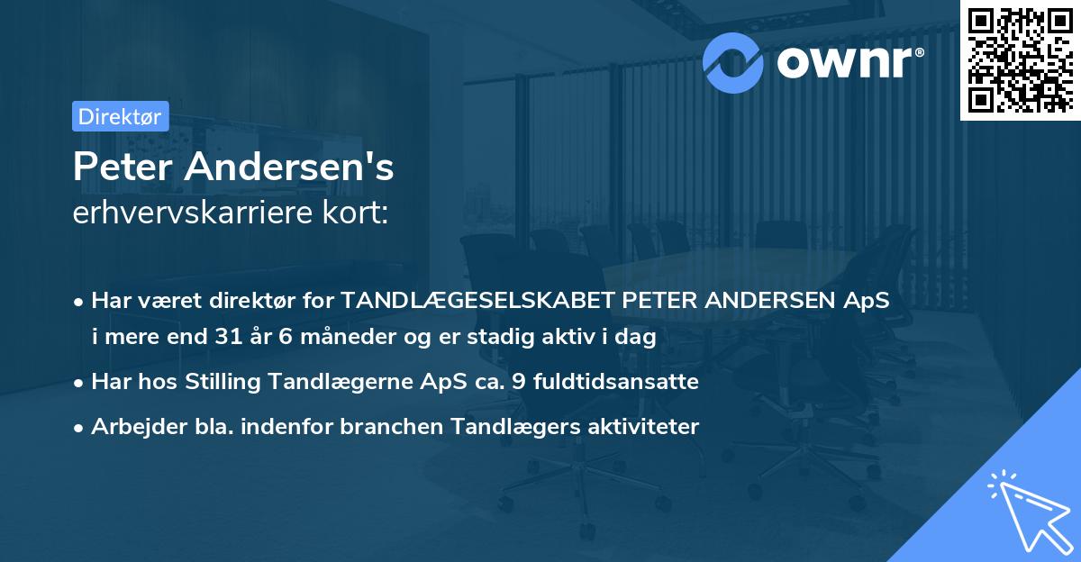 Peter Andersen's erhvervskarriere kort