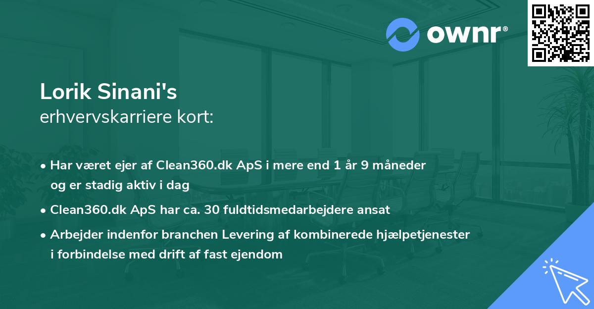 Lorik Sinani's erhvervskarriere kort