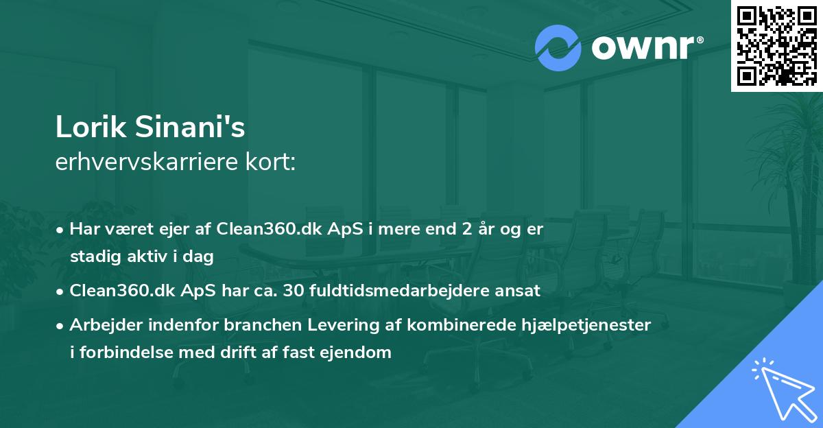 Lorik Sinani's erhvervskarriere kort