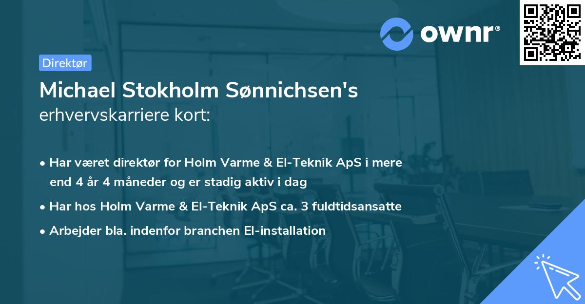 Michael Stokholm Sønnichsen's erhvervskarriere kort