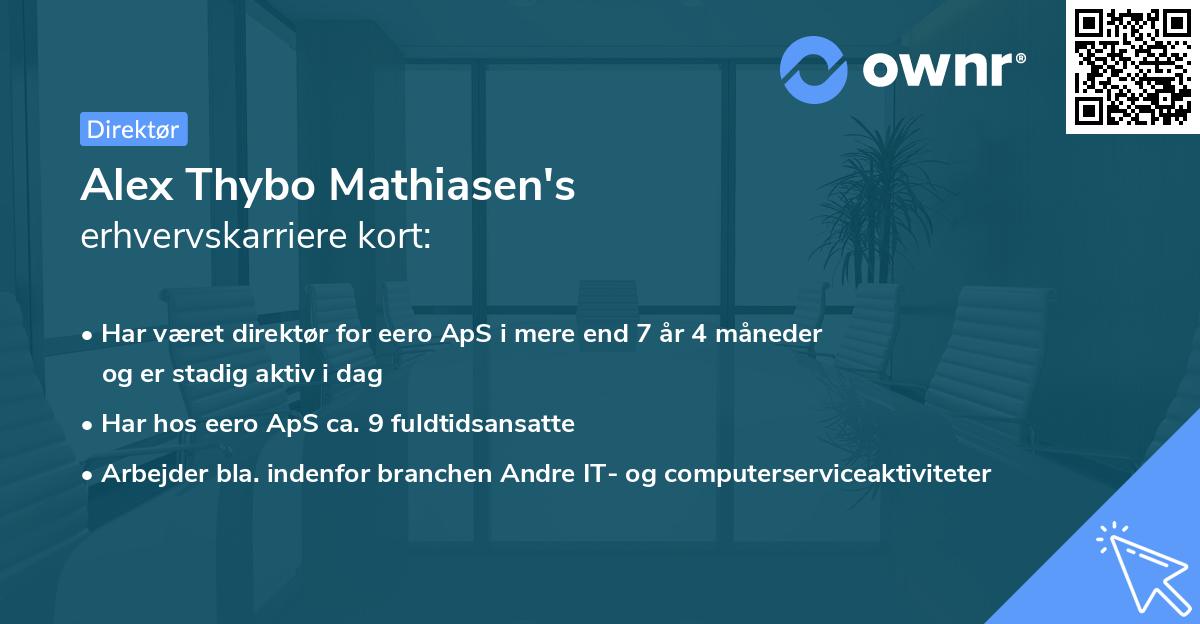 Alex Thybo Mathiasen's erhvervskarriere kort