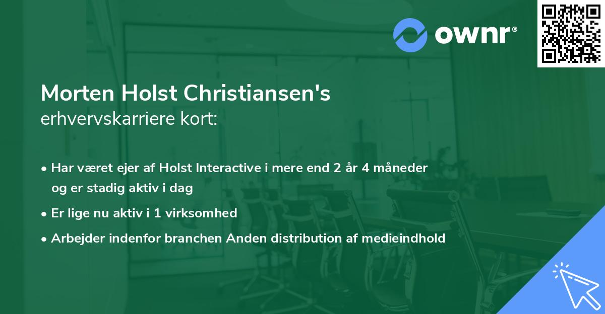 Morten Holst Christiansen's erhvervskarriere kort