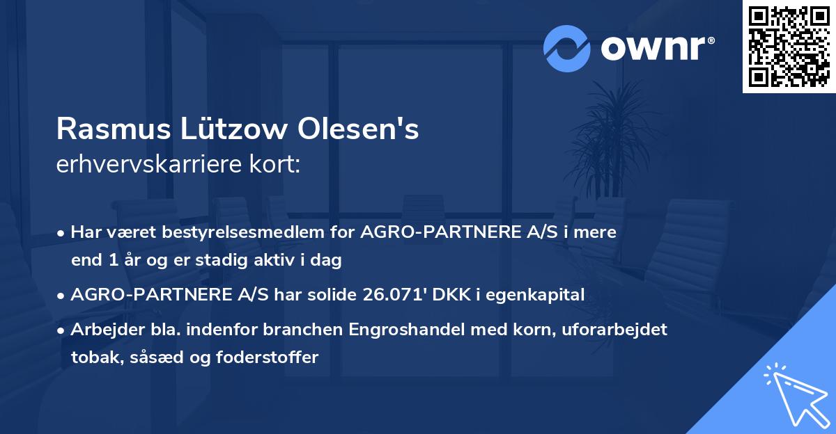 Rasmus Lützow Olesen's erhvervskarriere kort