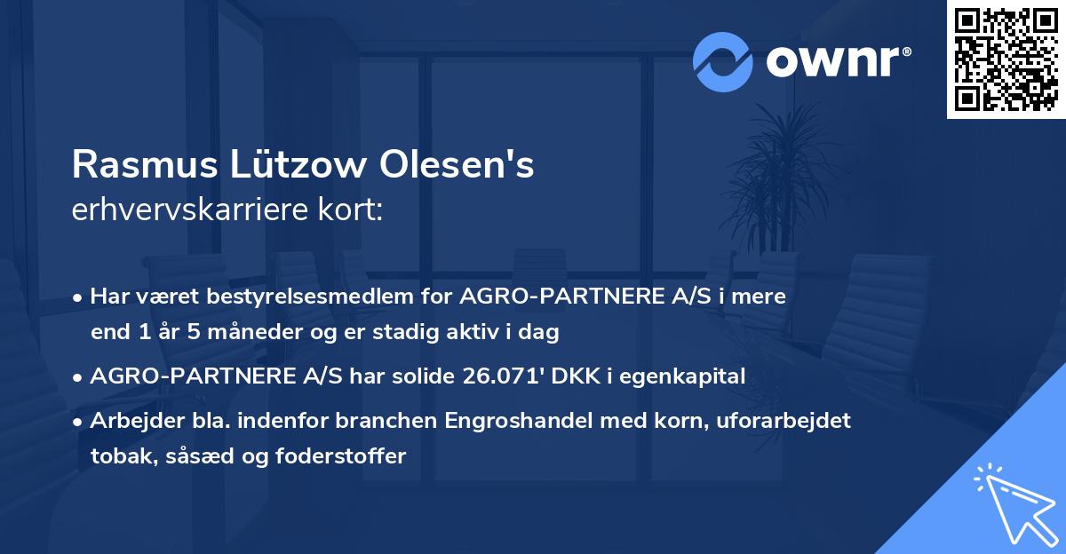 Rasmus Lützow Olesen's erhvervskarriere kort