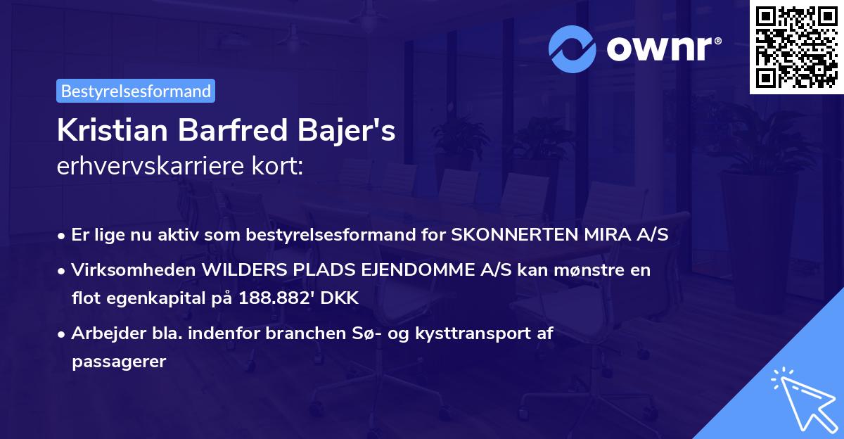 Kristian Barfred Bajer's erhvervskarriere kort