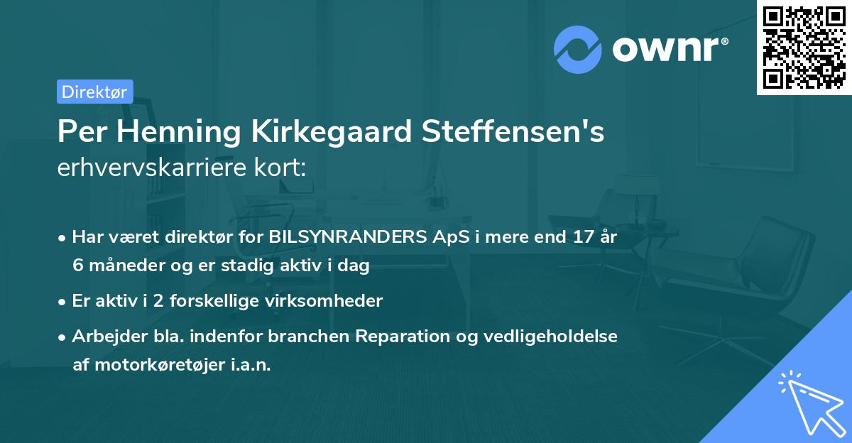Per Henning Kirkegaard Steffensen's erhvervskarriere kort