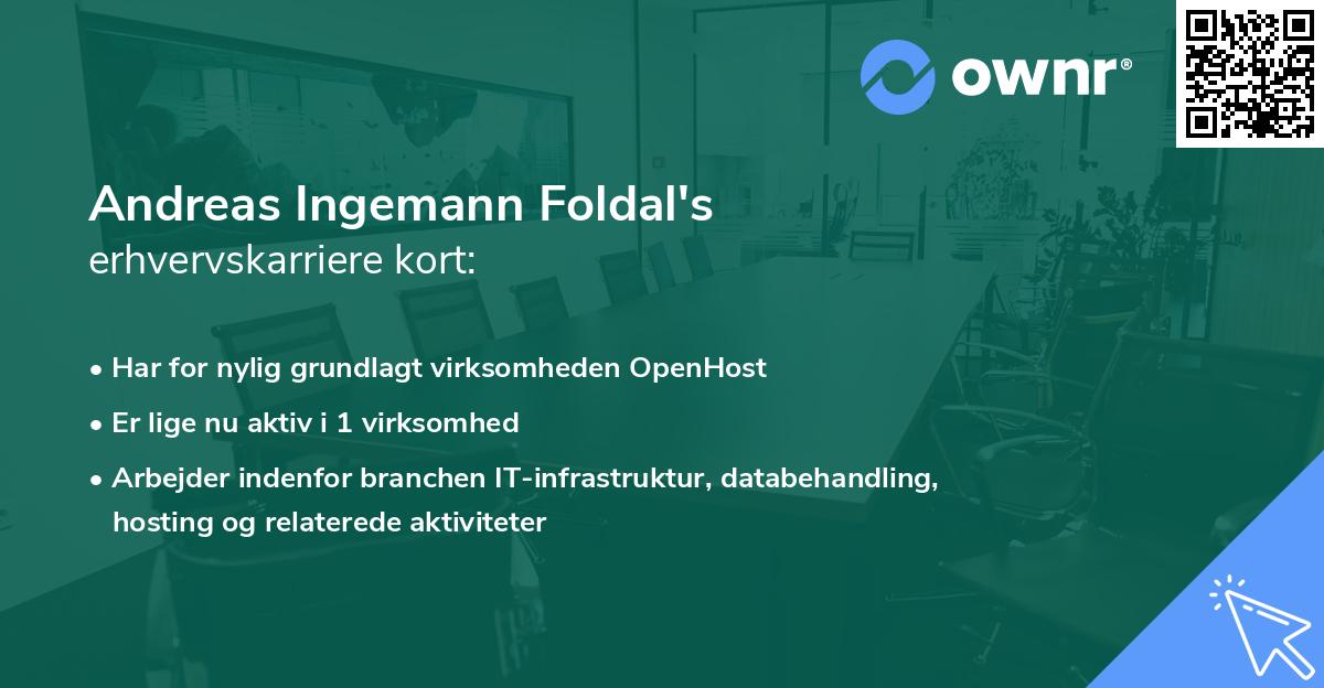 Andreas Ingemann Foldal's erhvervskarriere kort