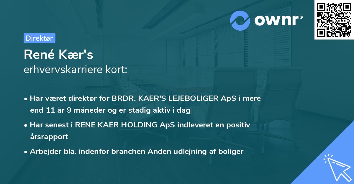 René Kær's erhvervskarriere kort