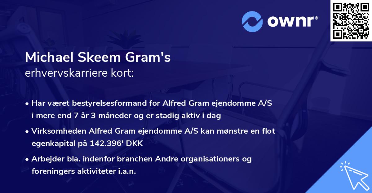 Michael Skeem Gram's erhvervskarriere kort