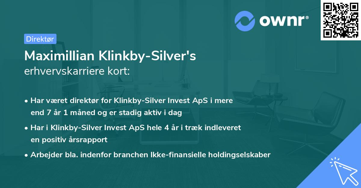 Maximillian Klinkby-Silver's erhvervskarriere kort