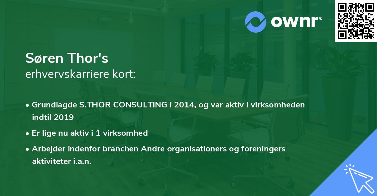 Søren Thor's erhvervskarriere kort