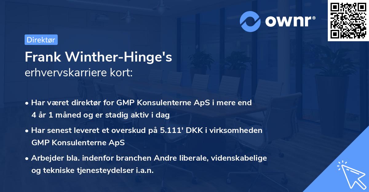 Frank Winther-Hinge's erhvervskarriere kort