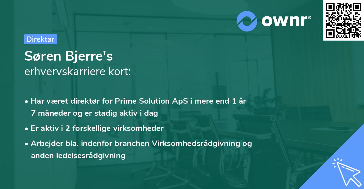 Søren Bjerre's erhvervskarriere kort