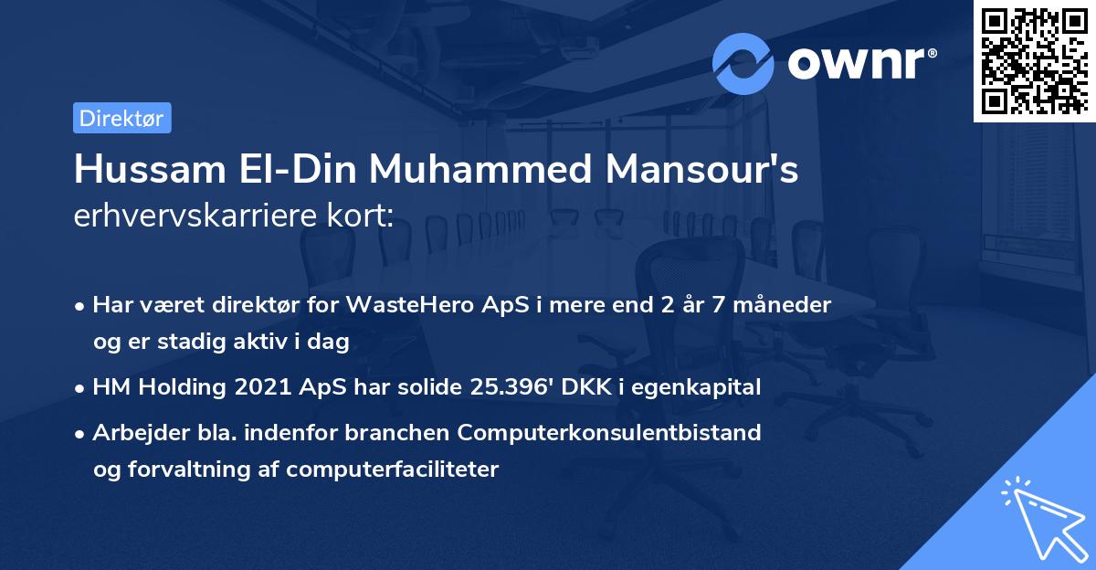 Hussam El-Din Muhammed Mansour's erhvervskarriere kort