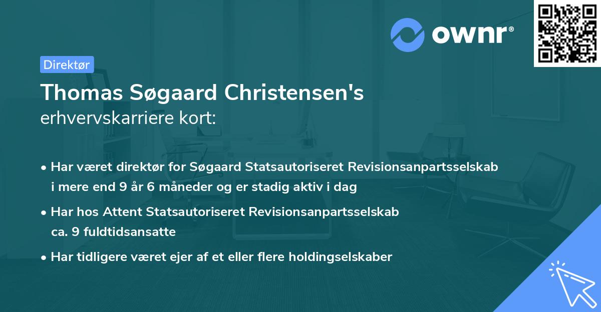 Thomas Søgaard Christensen's erhvervskarriere kort
