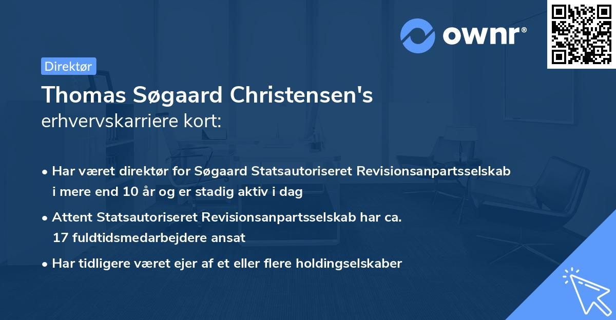 Thomas Søgaard Christensen's erhvervskarriere kort