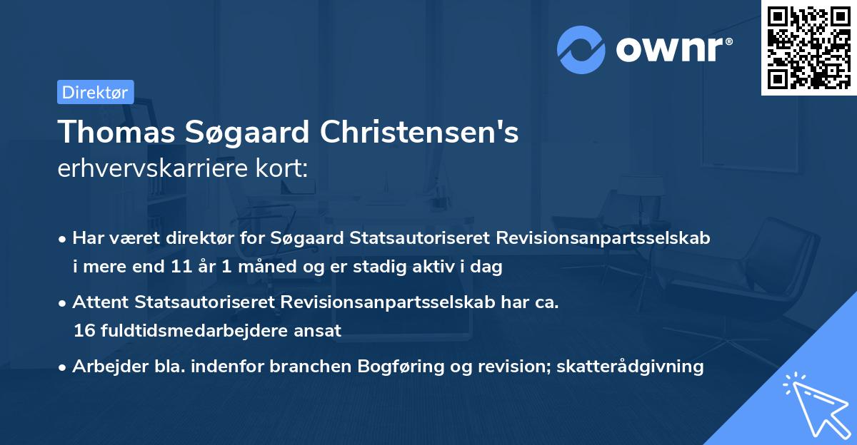 Thomas Søgaard Christensen's erhvervskarriere kort
