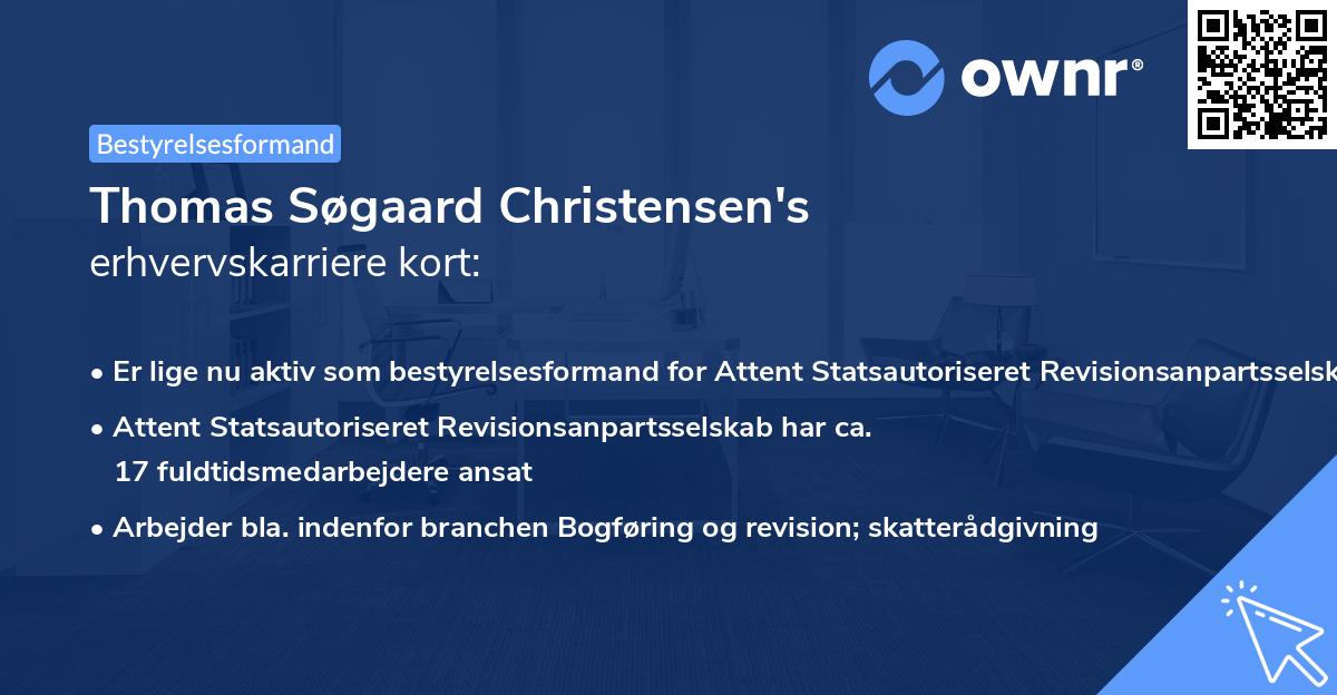 Thomas Søgaard Christensen's erhvervskarriere kort
