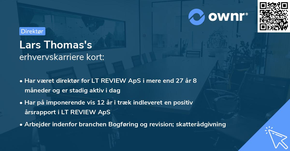 Lars Thomas's erhvervskarriere kort