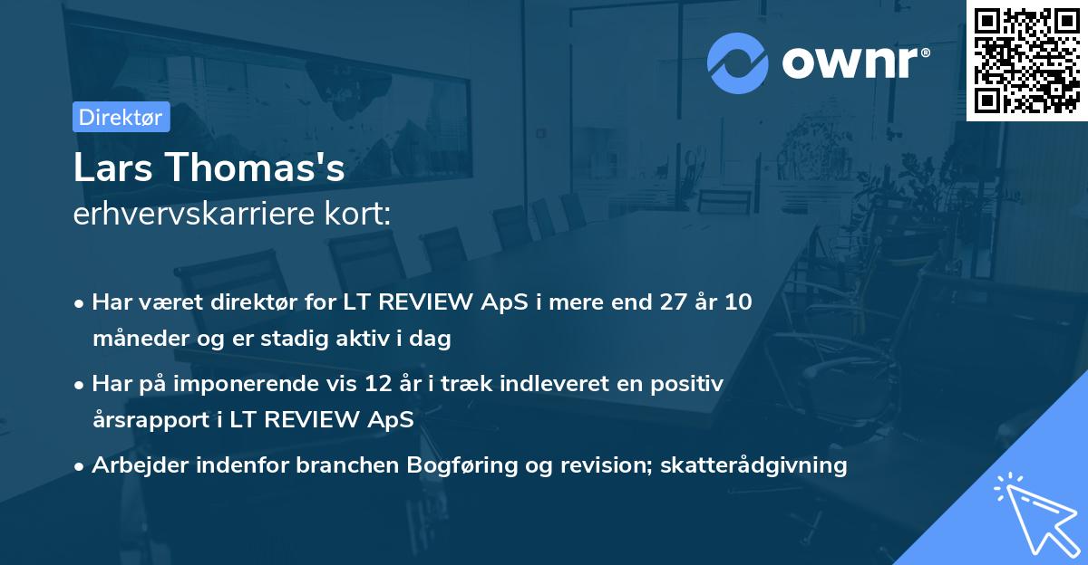 Lars Thomas's erhvervskarriere kort