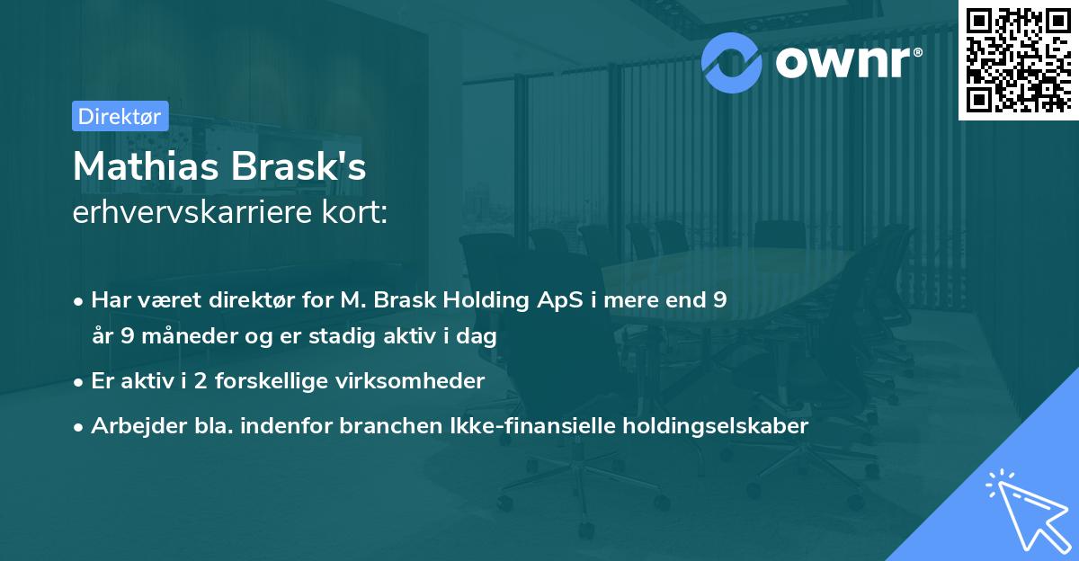 Mathias Brask's erhvervskarriere kort