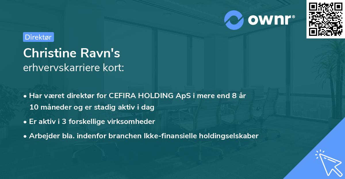 Christine Ravn's erhvervskarriere kort