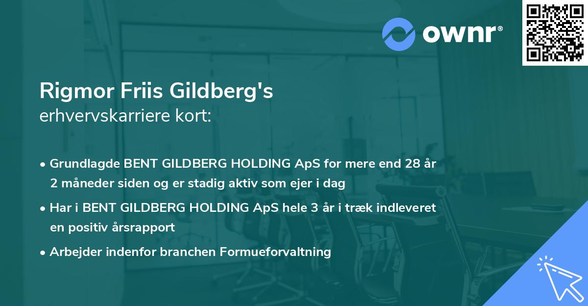 Rigmor Friis Gildberg's erhvervskarriere kort