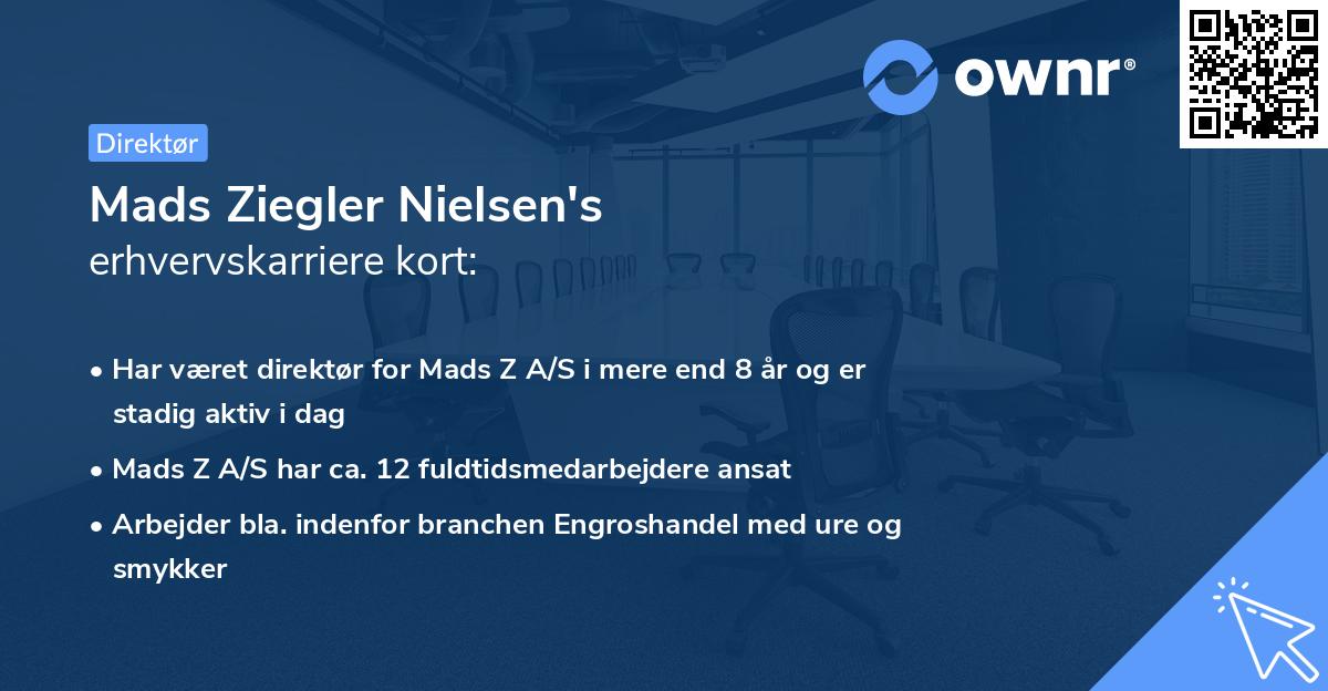 Mads Ziegler Nielsen's erhvervskarriere kort