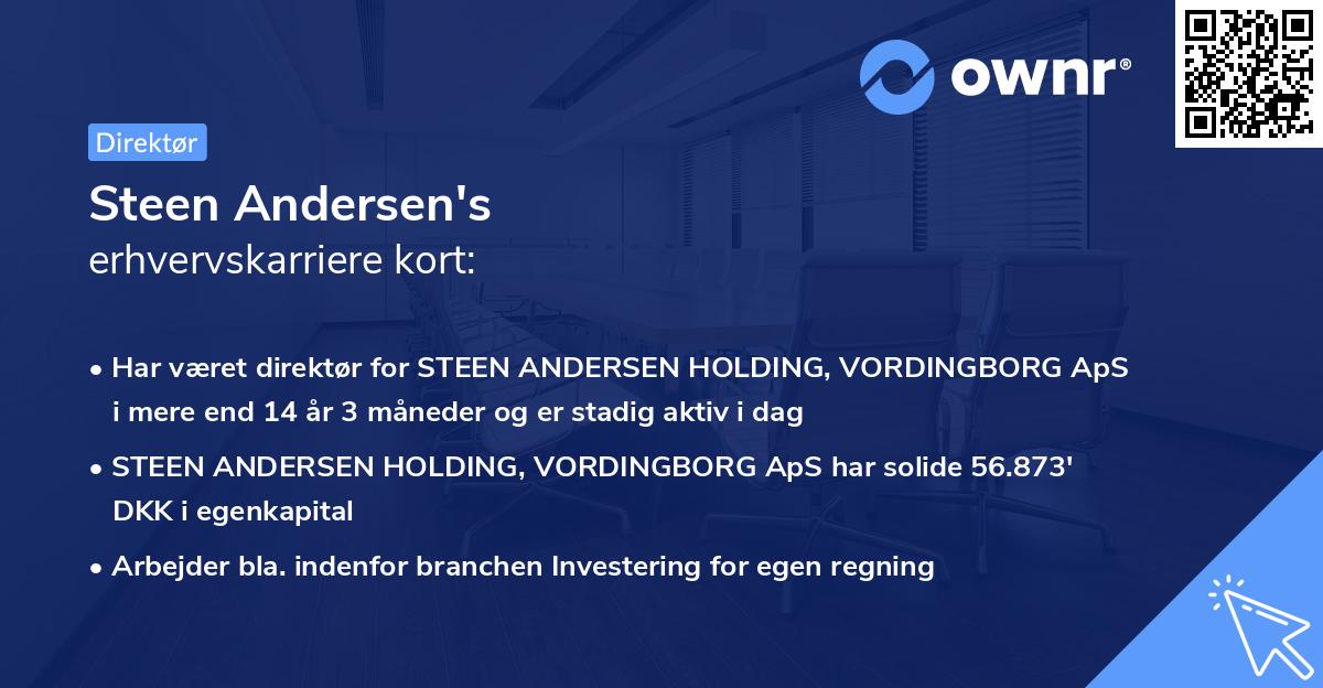 Steen Andersen's erhvervskarriere kort