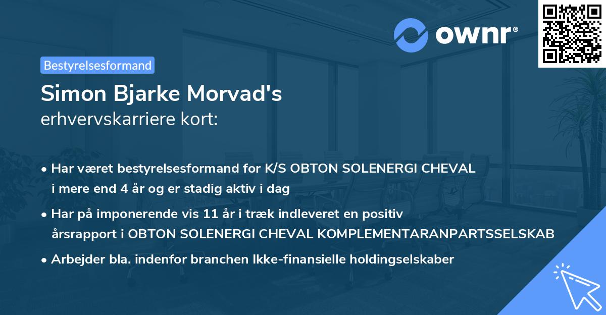 Simon Bjarke Morvad's erhvervskarriere kort