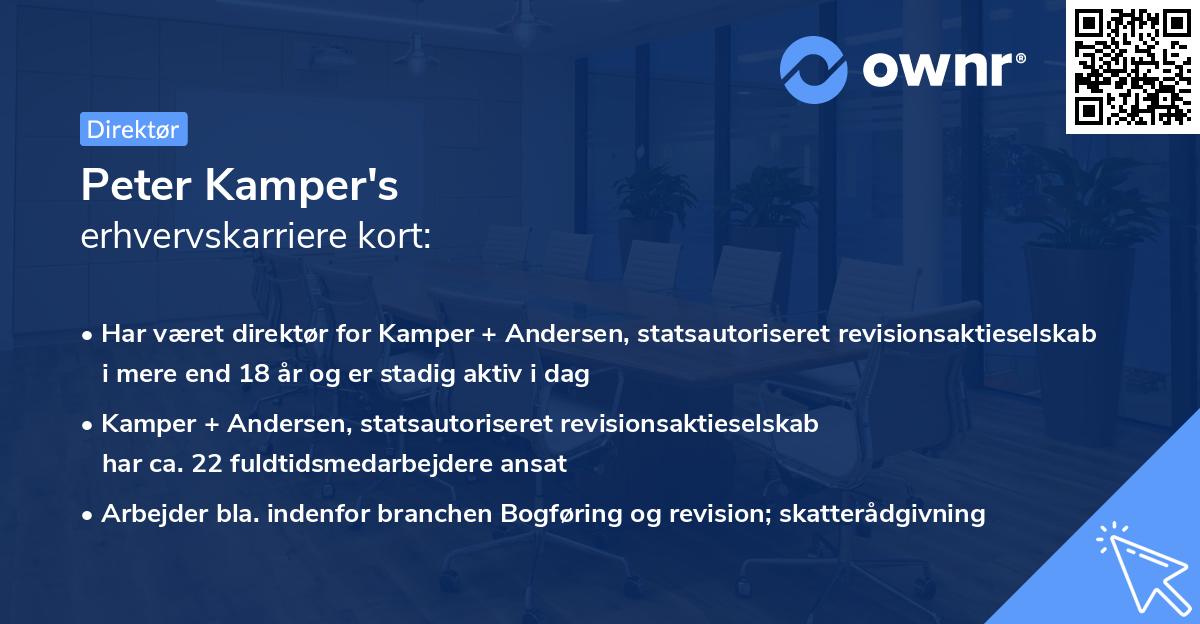 Peter Kamper's erhvervskarriere kort