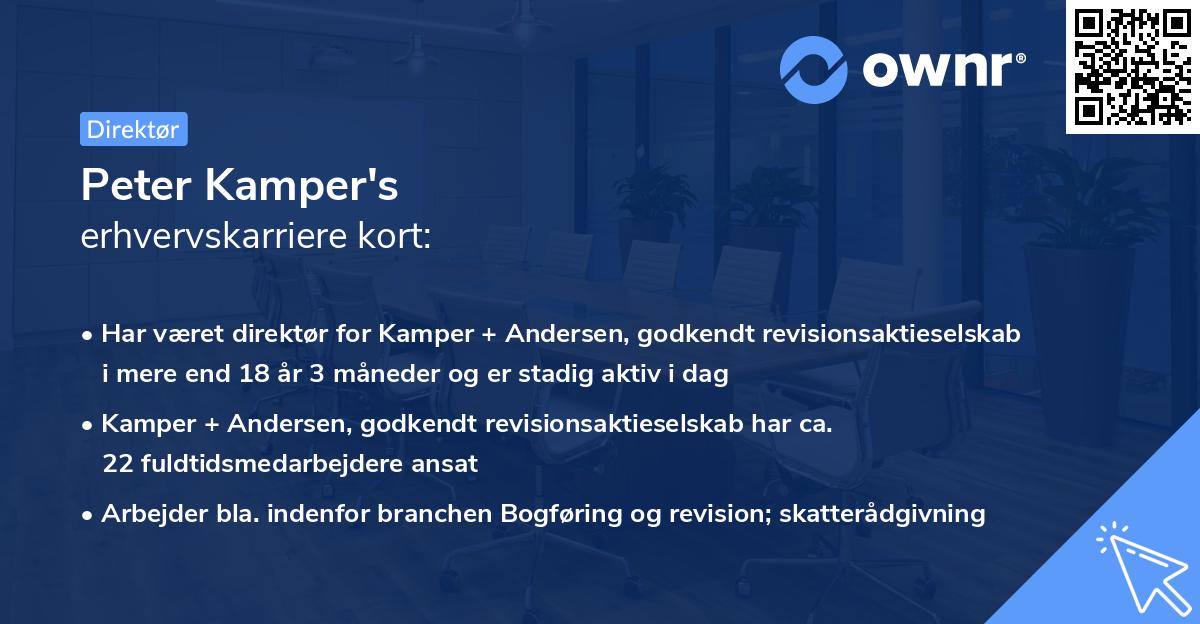 Peter Kamper's erhvervskarriere kort
