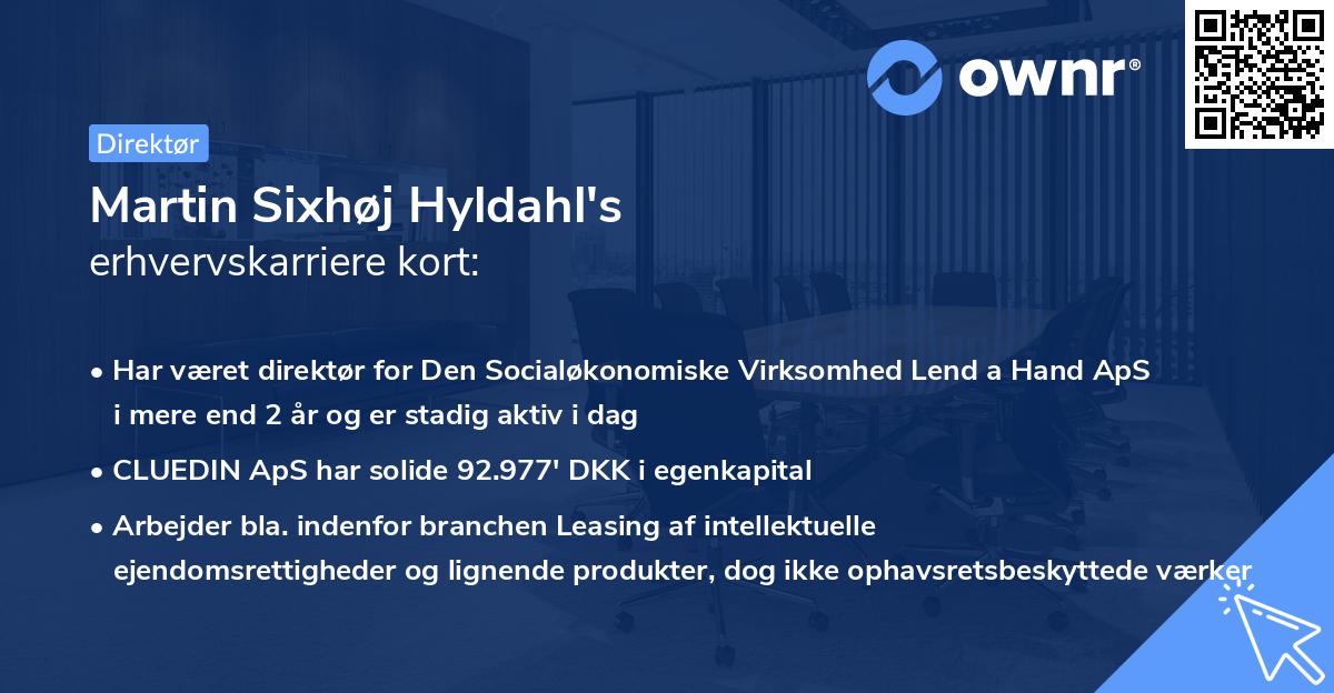 Martin Sixhøj Hyldahl's erhvervskarriere kort